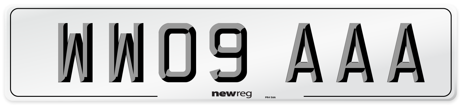 WW09 AAA Number Plate from New Reg